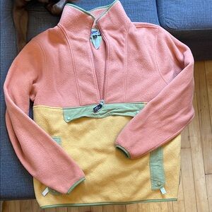 Patagonia Peach and Yellow Fleece Jacket